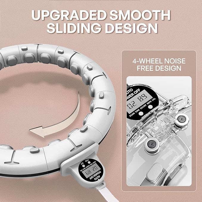 30/24/12 Knots, Upgraded Magnetic Lock Weighted Hula Hoop for Kids Adults Weight Loss, Infinity Hoop Plus Size, Home Indoor Outdoor, Fitness Exercise, Abdominal Toner