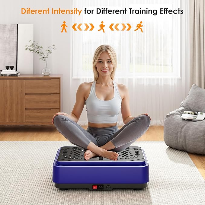 Vibration Plate Machine with Resistance Bands, 99 Speed Levels, 450LBS Capacity, Remote Control , Full Body Workout for Weight Loss & Lymphatic Drainage