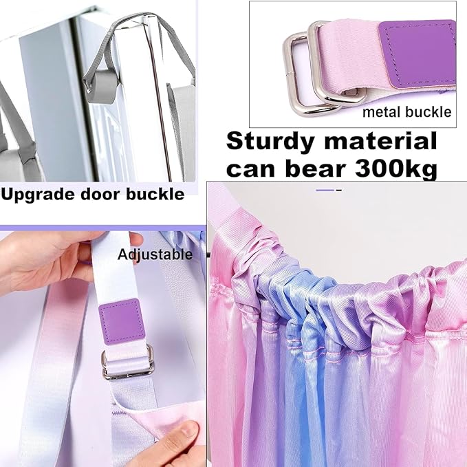 Leg Stretcher Strap - Yoga Stretching Strap,Yoga Door Swing,Backbend Training Rope with Door Anchor, Flexibility Trainer Stretching Equipment Assist Stretch Strap for Fitness Gymnastics Dance Aerial Ballet (purple)