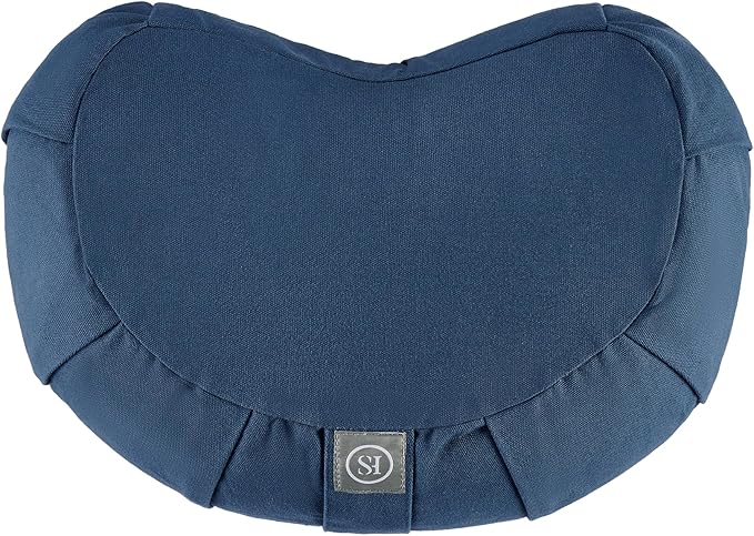 Meditation Cushion Bolster Pillow for Restorative Yoga – Supportive Cushion for Meditation, Pilates, and Relaxation – Filled with Buckwheat Hulls - Removable Cover