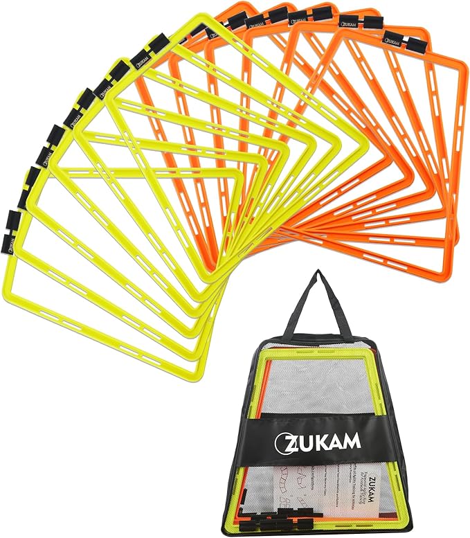 Trapezoid Agility Rings for Speed Training & Agility Footwork Training Speed Hurdles Ladder with Carrying Bag