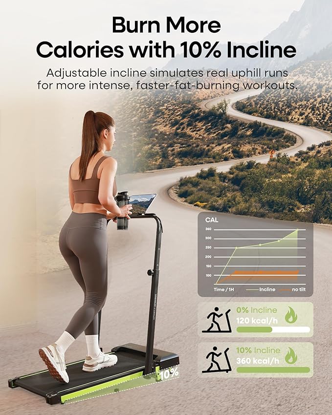 Walking Pad Treadmill with Incline and Handle Bar 3.0HP Under Desk Walking Treadmill with Adjustable Handlebar Compact Treadmill with Magnetic Remote Control for Home Office,300LBS Capacity