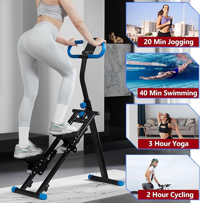 Stair Stepper for Home Gym Folding Vertical Climber Cardio Exercise Machine for Full Body Workout Machine, Adjustable Handlebar & Pedals, 300LBS Load
