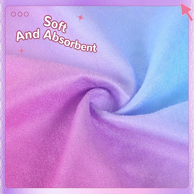 Peryiter Hot Yoga Towel, Yoga Mat Towel with Grip Dot Microfiber Non Slip Sweat Absorbent Mat for Pilates and Fitness, 72" x 24" Soft Blankets Cover for Workout, Gym (Purple and Blue)