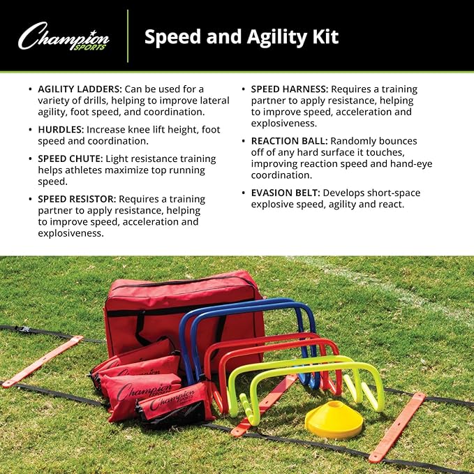 Champion Sports SAGKIT Speed Agility Training Kit,15 pcs./Bag