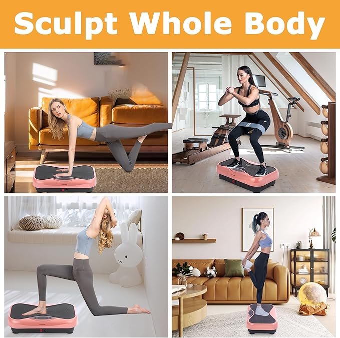 Vibration Plate Exercise Machine Vibration Platform for Weight Loss, Vibration Plate for Lymphatic Drainage Whole Body Power Shaker Home Workout Equipment