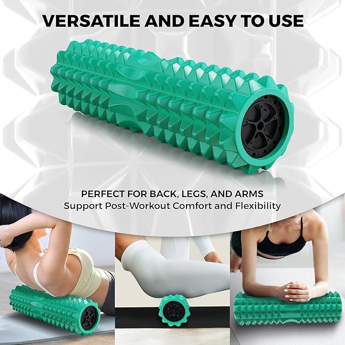 Nordic Lifting Vibrating Foam Roller w/ 5-Speed Vibration – High-Density EVA Foam for Deep Tissue Massage, Relaxation & Mobility Support