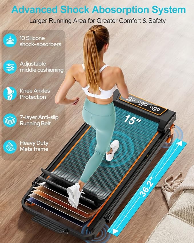 Walking Pad with 12% Incline/Adjustable Height, Upgraded 3.5HP Walking Pad with Handle Bar, 4 in 1 Foldable Under Desk Treadmill, Electric Portable Treadmills for Home 350LBS, LED Display