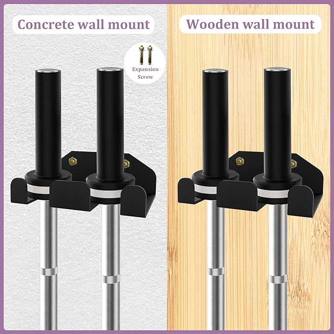Heavy Duty Olympic Barbell Hanger,Vertical Barbell Mount Rack,Black Powder Coated Garage Gym Bar Wall Rack Space Saving Bar Holder Suitable for for Home, Commercial, Garage Gym