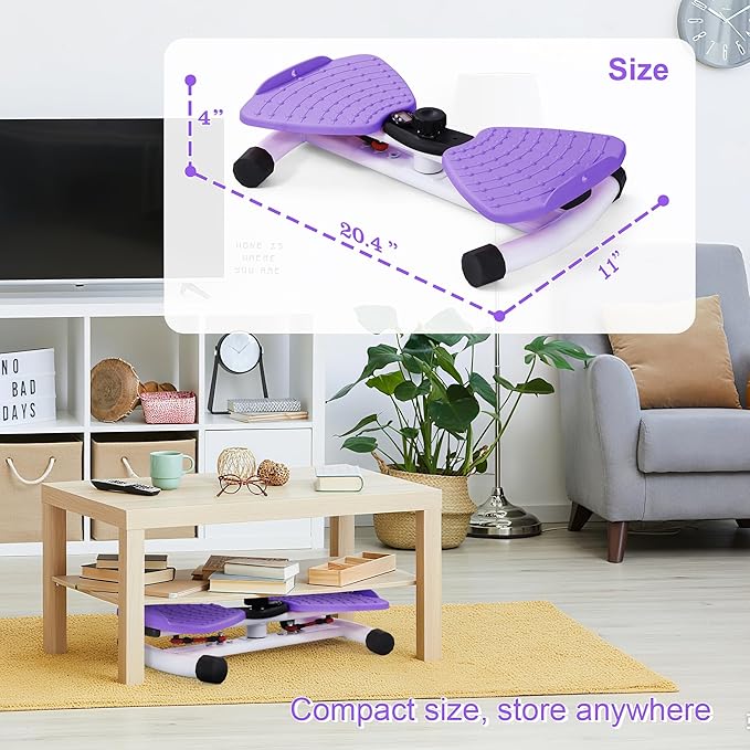 Waist Twister Machine Exercise at Home Workout Equipment for Women AB Twister Board Twist Fitness Tool (Purple and White)