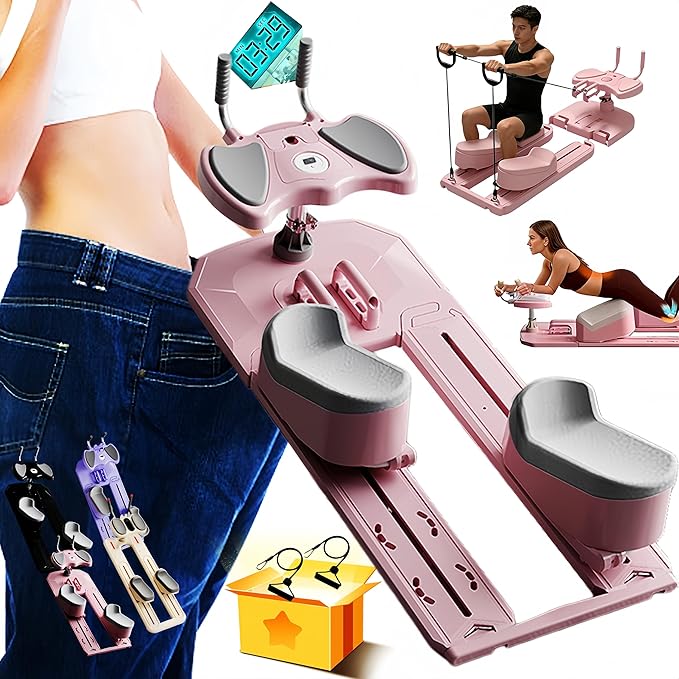 Crawling Training Machine Spine Twist & Stretch Trainer Effective Waist & Spine Workout, 3 Adjustable Height LED Counter 230kg Capacity,Detachable,for Full-Body Workout