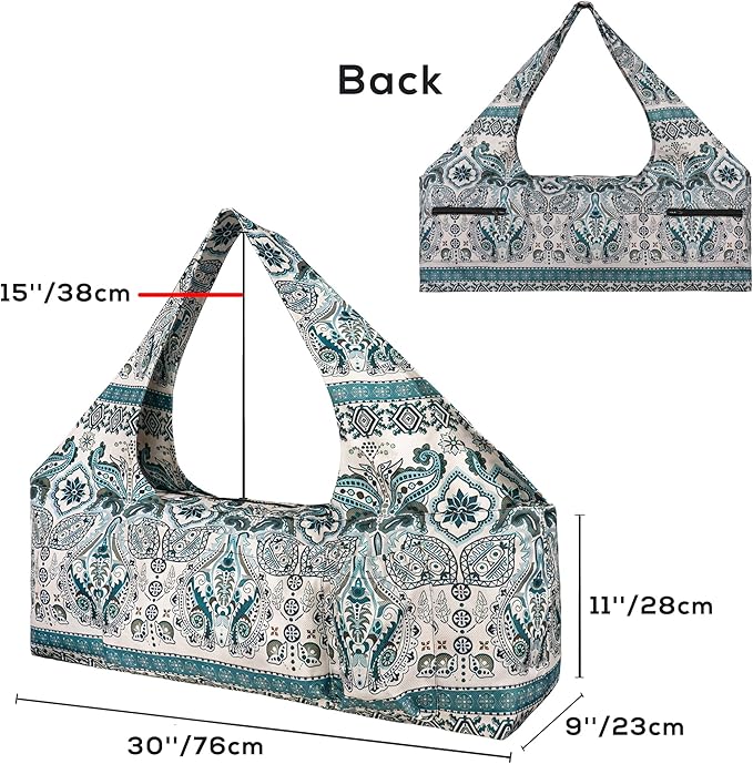 Yoga Mat Bag - Large Yoga Bag with Yoga Mat Strap, Zipper and Pockets - Yoga Bags and Carriers Fits All Your Stuff - Personalized Yoga Mat Bags for Women Fits Most Size Mats