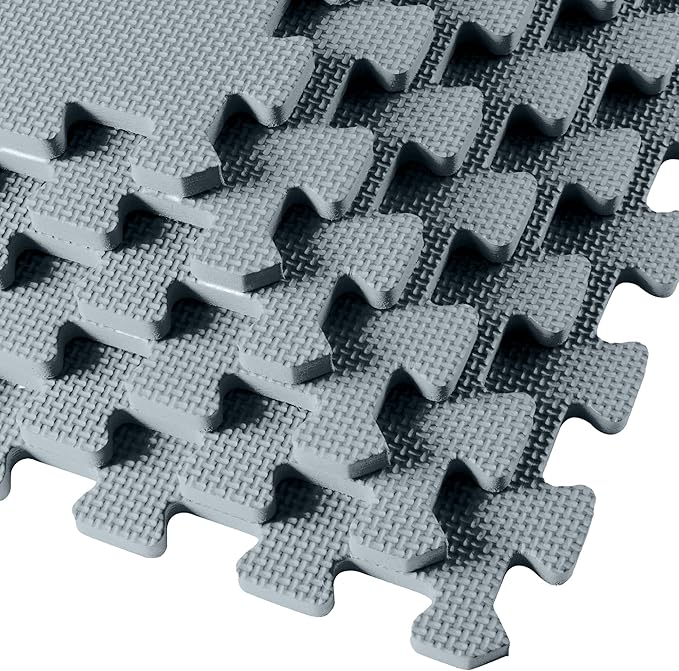 We Sell Mats 3/8" Thick Multipurpose EVA Foam Exercise Floor Mat, Interlocking Tiles, Anti-Fatigue for Home or Gym