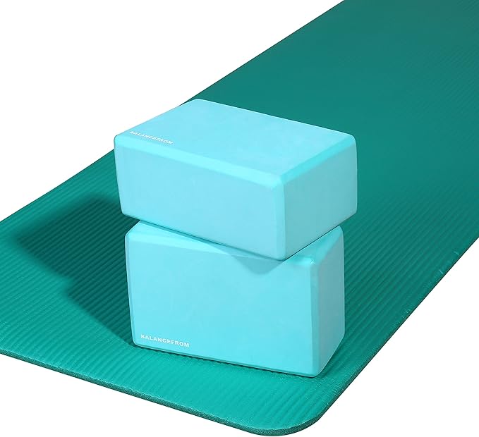 Fitvids Set of 2 High Density Yoga Blocks, 9"x6"x4" Each, Pair, Multiple Colors