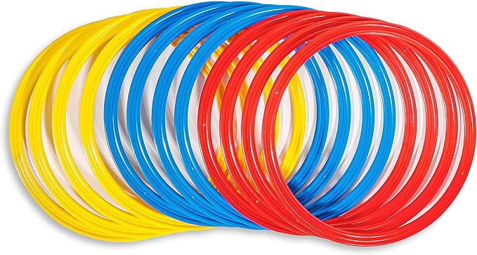 Speed & Agility Training Rings - Set of 12 - with Carrycase - by Trademark Innovations