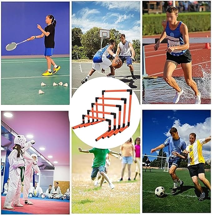 PVC Pipe Agility Training Hurdles 5 Pack, Sport Squad Speed Hurdles Set Obstacle Training, Outdoor Track and Field Practice Equipment for Jumping Racing PE Class (Color : Red)