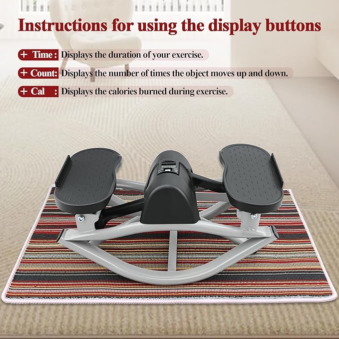 Rock Stepper, Side to Side Rocker Stepper Machine, Low-Impact Lateral Steppers for Knees and Joints, U-Shaped Rock Stepper Machine for Home Workout