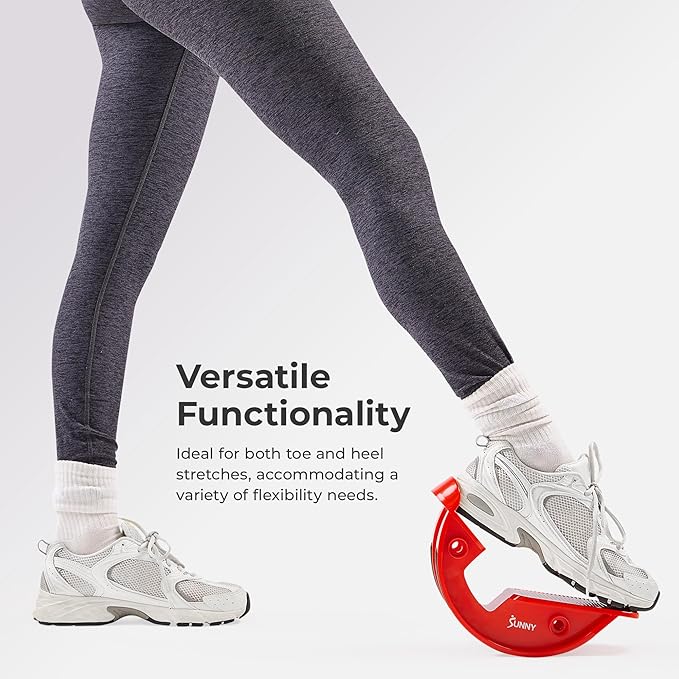 Sunny Health & Fitness Calf Stretcher and Foot Rocker for Plantar Tight Calves Relief Hamstring Ankle Strengthener Facetious Sling Stretch Fighter Stretching Device Mobility