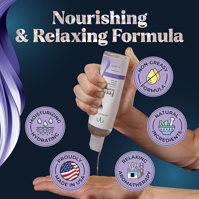 Promescent Lavender Massage Oil for Massage Therapy, Massage Oils for Date Night, Premium Lavender Body Oil for Men & Women to Relieve Stress & Sore Muscles, Essential Oils for Skin (4 oz)