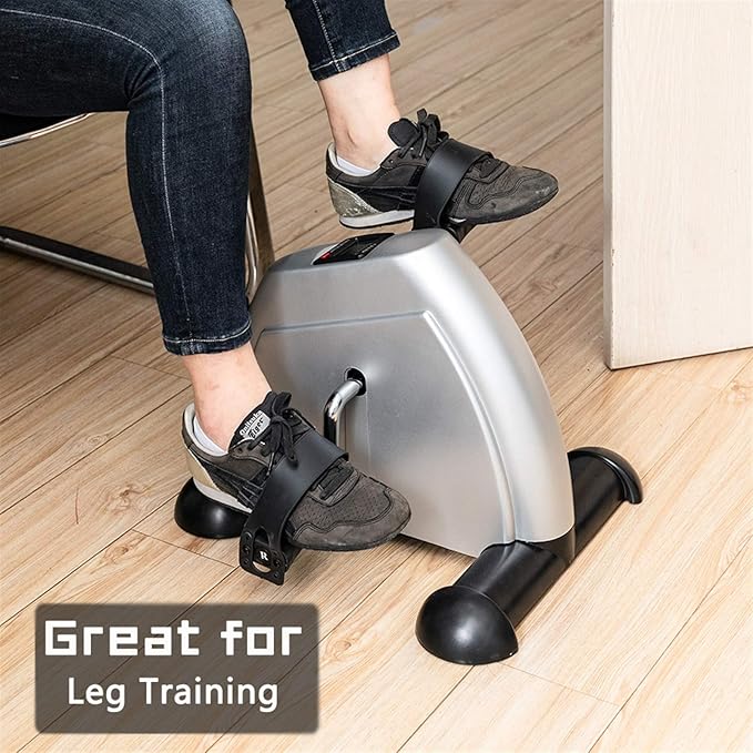 Under Desk Bike Pedal Exerciser, Exercise Bike for Leg/Arm Trainer Pedal Exerciser Foot Peddler Portable Therapy Bicycle Leg Peddler Portable Mini Cycle Bike