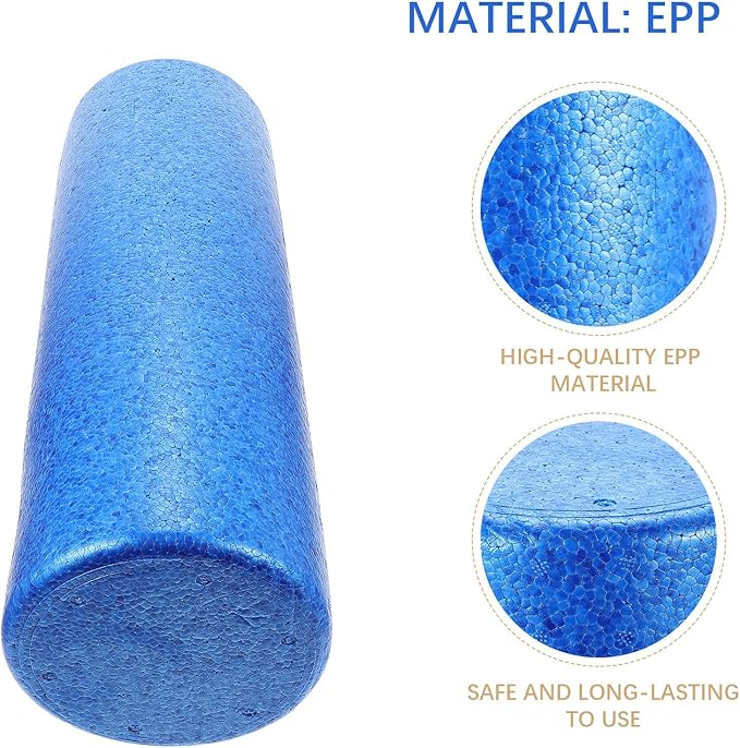Totority Muscle Relaxation Roller Yoga Column Massager Epp Foam Roller 45x15cm Blue Back for Fitness Physical Therapy and Deep Tissue Massage