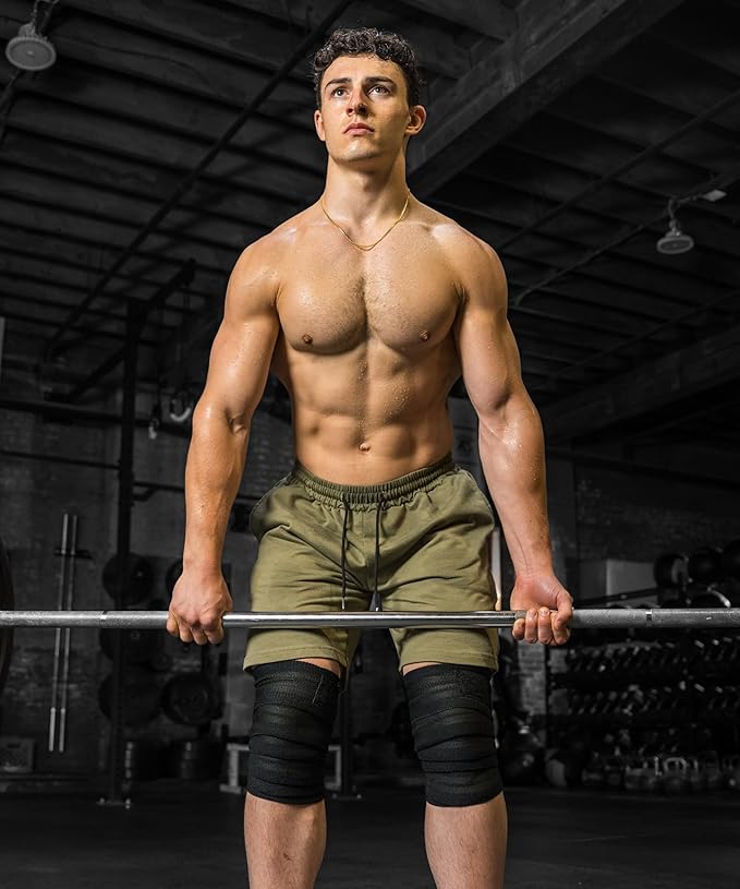 DMoose Fitness Knee Sleeves for Weightlifting (Pair) 78” Knee Wraps for Joint Support, Squats & Powerlifting - Gym Brace Straps for Joint Stability & Pain Relief, USPA & IPL Approved for Men and Women