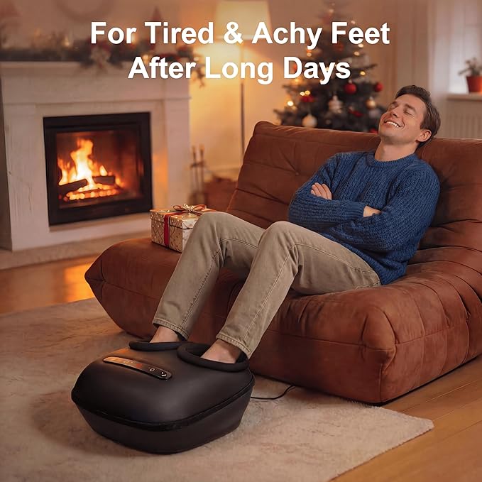 Nekteck Foot Massager with Heat [2026 Upgraded], Electric Shiatsu Foot Massage Machine for Circulation, Plantar Fasciitis & Neuropathy, 3 Intensity Levels, FSA Eligible Gifts for Men & Women