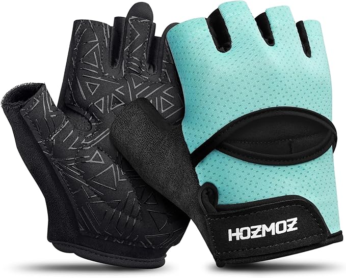 Ventilated Weight Lifting Gloves, Thick Padded Workout Gym Gloves with Full Palm Protection & Grip & Shock Absorption for Women & Men's Fitness Exercise Training