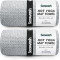 Hot Yoga Towel,Microfiber Yoga Mat Towels Non Slip for Hot Yoga Absorbent Microfiber Sweat Anti-Slip Cover,Bikram,Pilates,Exercise,Fitness 28 inch X 72 inch Grey 2 Pack