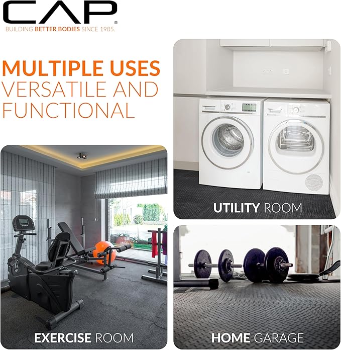 CAP Puzzle Exercise Mats | 3/4” Thick EVA Interlocking Foam Tiles for Home Gym Flooring | Multiple Options