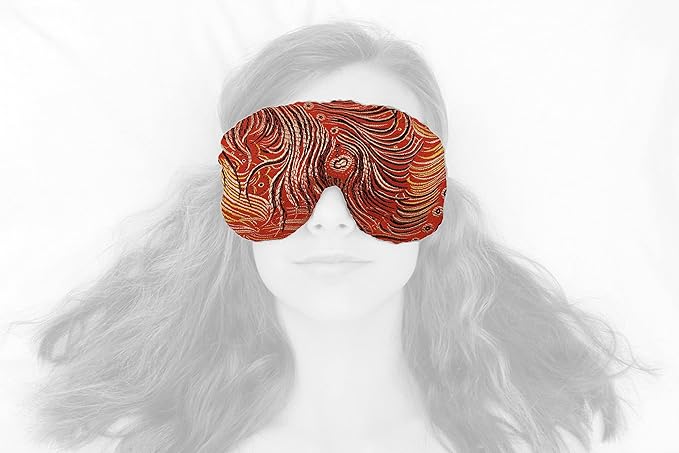 Handmade Weighted Sleep Eye Mask Yoga Pillow - Flax Seed Fill - Lavender Scented - Peacock Red - TEMFL-PR