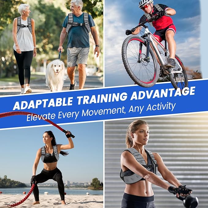 Weighted Vest Woman, 6/8/12/16/20/25/30 Lb Unisex Reflective Strength Training Weight Vest For Running, Jogging, Cardio & Workouts