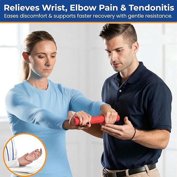 FlintRehab Flex Bars for Physical Therapy (3 Pack), Hand therapy Flex Bar, Resistance Bar for Golfers Elbow & Tendinitis, Tennis Elbow Exercise Devices, 3 Variable Twist Bar to Improve Grip Strength