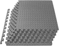 ProsourceFit Puzzle Exercise Mat ½ in, EVA Interlocking Foam Floor Tiles for Home Gym, Mat for Home Workout Equipment, Floor Padding for Kids, Grey, 24 in x 24 in x ½ in, 24 Sq Ft - 6 Tiles