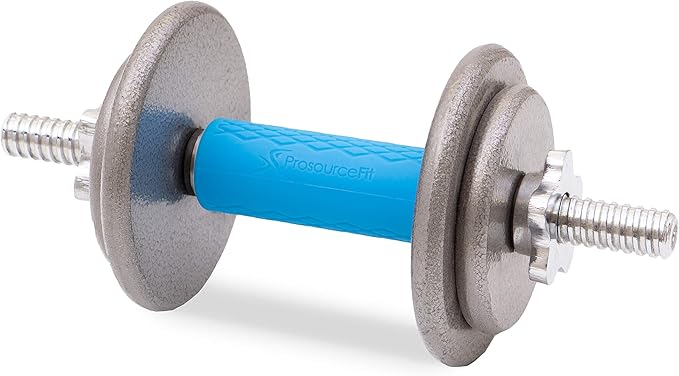 ProsourceFit Thick Grips for Dumbbell and Barbell, 1.9-in Axle Bar Adapter for Weightlifting and Strength Training (Blue)