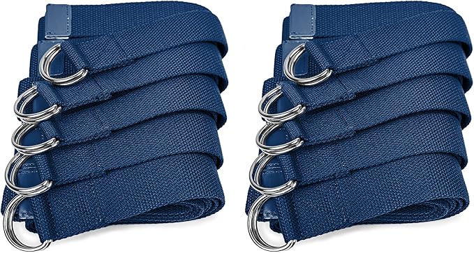 Sunshine Yoga 10-Pack Yoga Strap, 8-Foot Yoga Straps With Anti-Slip D-Ring Buckle, Adjustable Leg Stretching Strap, Exercise Stretch Strap for Muscle and Hamstring Stretch