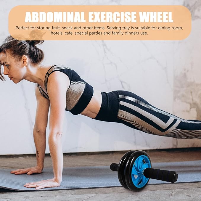 YARNOW Abdominal Exercise Wheel Two-wheel Roller for Home Fitness Core Training, Quiet Operation Ab Roller for Workout and Abdomen Strengthening Random Style