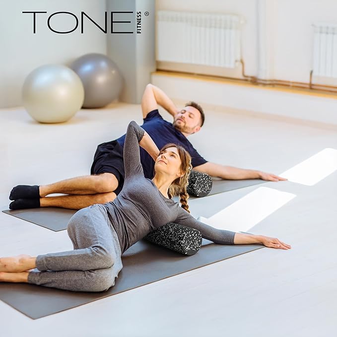 Tone Fitness High Density EPP Foam Exercise Foam Roller for Yoga, Pilates, Stretching, Massage, and Recovery | Multiple Sizes and Colors