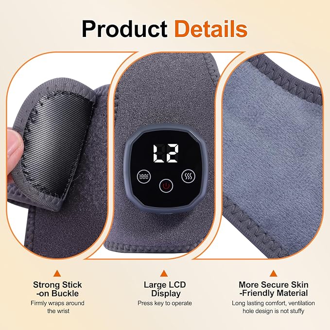 2PCS Foot Renew Triple Method Massager, 2 in 1 Foot Massager for Neuropathy, Feet Massage with 3 Vibration Mode & 4 Heat Levels, Wireless Portable Ankle Massager for Home or Travel Use