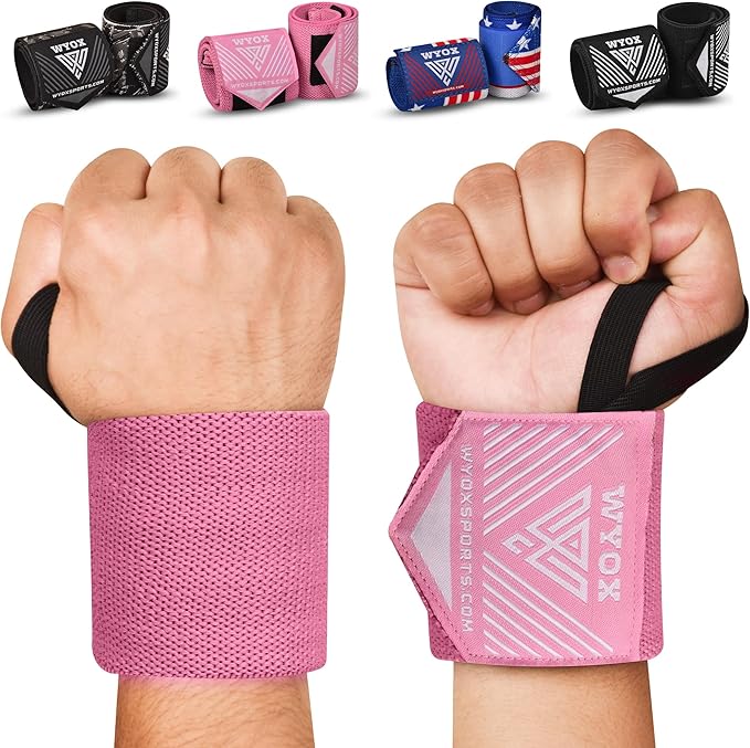 WYOX Wrist Wraps For Weight Lifting With Thumb Loop & power lifting Wrist Straps For Bench Press and Pushups Training Support and Protection Wrist Support for bodybuilding