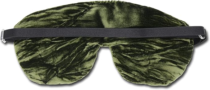 Handmade Opulence Yoga Eye Pillow - Weighted Flaxseed Fill, Unscented, Satin & Velvet, Adjustable Strap - Ideal for Meditation & Restful Sleep - Spring Green - TEMF-SG