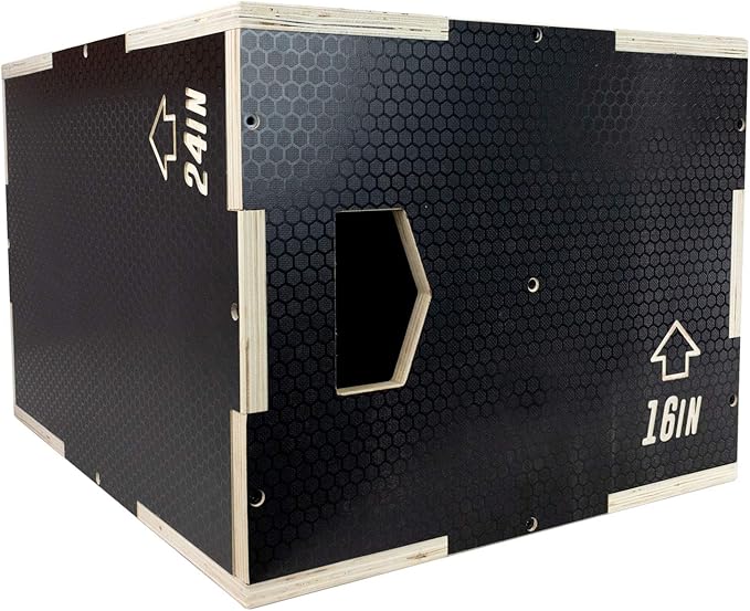 Wooden Plyo Box, 31 Plyometric Jump Training Squat, Step Up, Jumps & More Workout Size S, M, L, XL