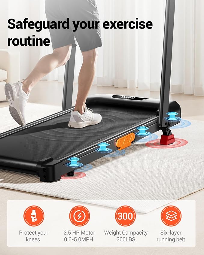 3-in-1 Walking Pad with 15% Incline, Portable Under Desk Treadmill, Foldable Treadmills for Home and Office, 2.5 HP Quiet Walking Pad Treadmill with 300 LBS Capacity