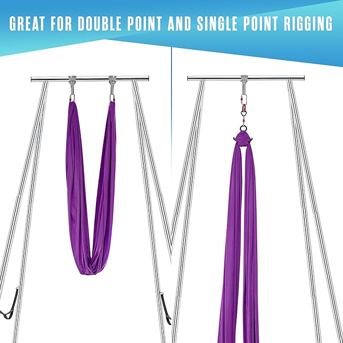 Houseables Aerial Silks, Yoga Swing, Aerial Yoga Hammock, Ariel Silk, Gymnastics Swing, Acrobatics Equipment, For Home, Indoor, Outdoor, Arial Setup, Rig, Sling, Portable