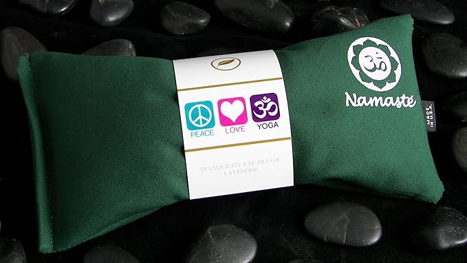 Yoga Eye Pillows - Unscented Eye Pillows - Namaste Hot Cold for Stress, Meditation, Spa, Relaxation Gifts - Made in USA Set of 4 - Green