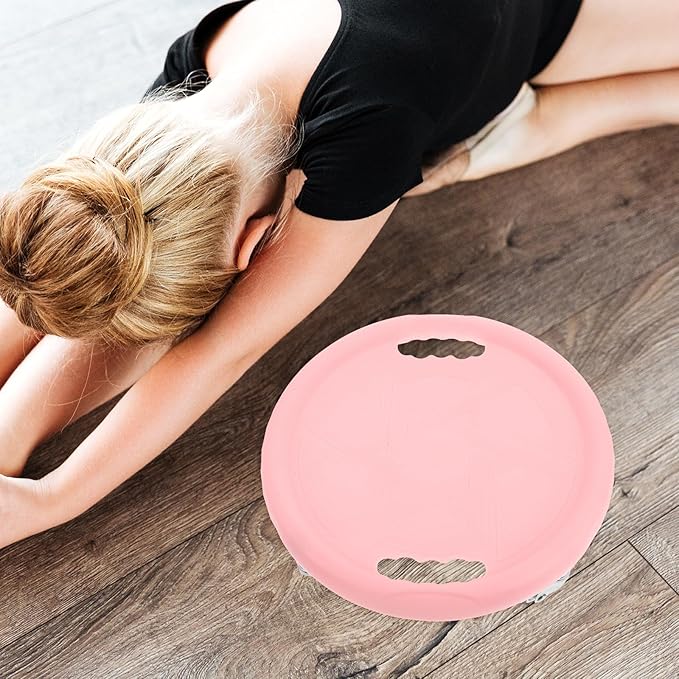 Generic Abdominal Wheel Board and Exercise Sliders with Elbow Support, Silent Fitness Core Trainer for Home Workout, Pink Ab Roller Disc for Strengthening Abs and Waist