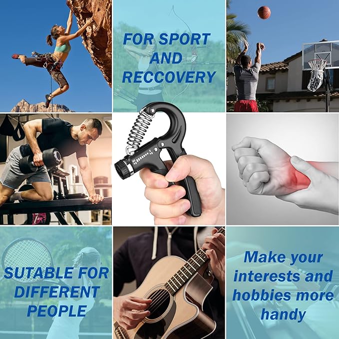 AIXPI Grip Strength Trainer, Hand Grip Exerciser Strengthener with Adjustable Resistance 11-132 Lbs (5-60kg), Forearm Strengthener, Hand Exerciser for Muscle Building and Injury Recover 1 PACK