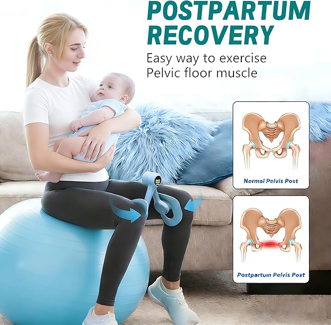 Thigh Trainer & Kegel Exerciser for Women, ,Pelvic Floor Trainer, Postpartum Rehabilitation, Trimmer Inner Thigh,Toner Workout Portable Home Gym Device with Smart Screen Display