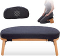 Mindful Modern Folding Meditation Bench - Bamboo Kneeling Stool w/Locking Magnetic Hinges - Prayer Kneeler Seiza Chair w/Soft Pillow & Travel Bag