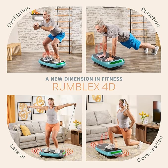 Lifepro Rumblex 4D Vibration Plate Exercise Machine with Triple Motor Oscillation, Linear, and Pulsation – Advanced 4D Vibration Technology for Whole Body Fitness, Weight Loss and Recovery at Home